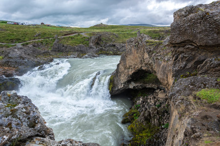 Icelandic landscape - Fjadrargljufur waterfallの写真素材