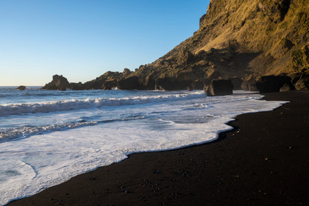 Black sand beach of Vik, Iceland.