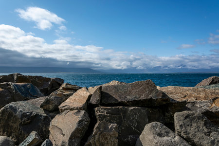 Rocky coast of the island of Lanzarote, Canary Islands, Spainの写真素材