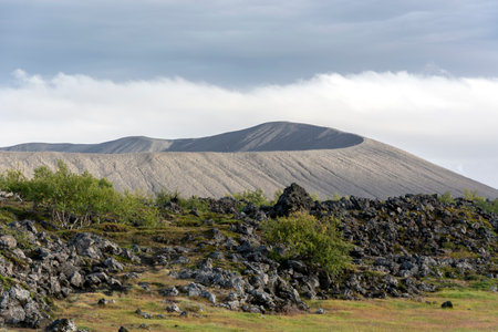 Volcanic landscape of Iceland, near Reykjanes peninsula.の写真素材
