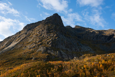Mountain landscape in the autumn season, Norway, Scandinavia.の写真素材