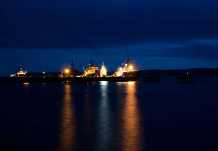 Oil Rigs at Port Authority near Cromarty Firth Invergordonのeditorial素材