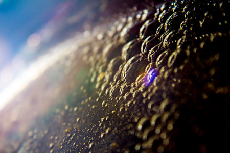 Strange planet on the sunset, constellations of bubbles