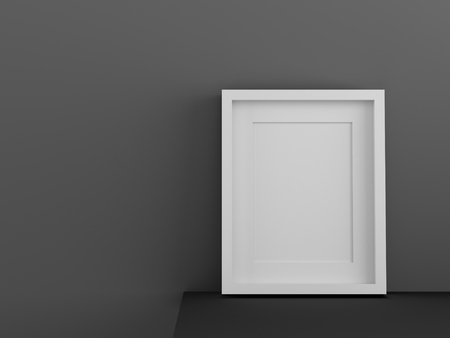 Blank picture frame for insert text or image inside on the wall in living room.の写真素材