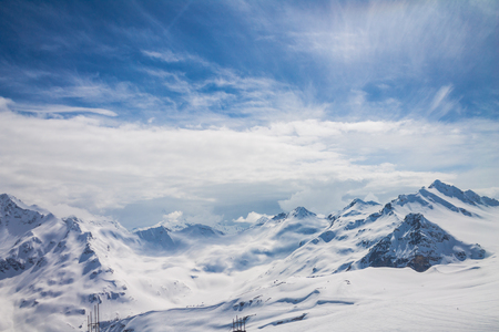 Snowy peaks on Elbrus, Russia.の写真素材
