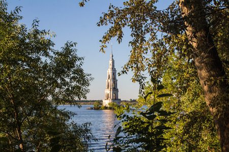 Tver Region, Russia. Kalyazinskaya bell tower: the church in Kalyazianの写真素材