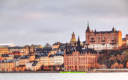 Stockholm, Sweden. View of Stockholm from the riverのeditorial素材