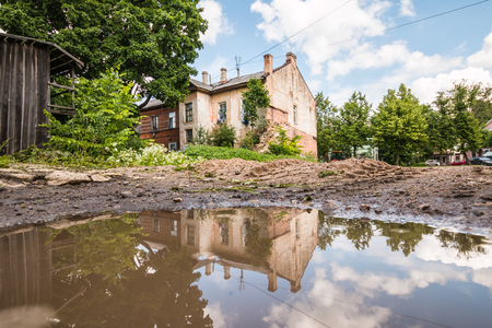 Russia, St. Petersburg, July 13, July, 2017: Gatchina dwelling housesのeditorial素材