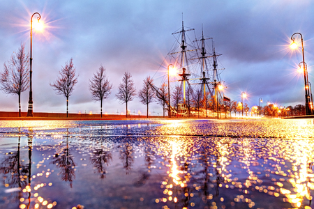 Russia, St. Petersburg, October 29, 2017: Frigate Graceのeditorial素材