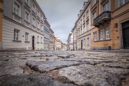 Warsaw, Poland, April 21, 2019 - Streets in Warsaw, walk through the old town.のeditorial素材