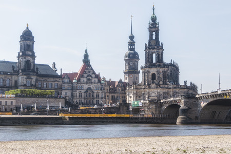 Dresden, Germany, April 24, 2019 - View from the river on Dresdenのeditorial素材