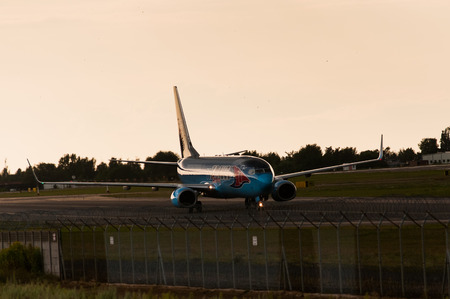 The Boeing 737 is a short- to medium-range twinjet narrow-body airliner  Originally developed as a shorter, lower-cost twin-engined airliner derived from Boeingのeditorial素材