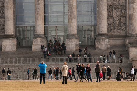 The Reichstag building  German  ReichstagsgebÃ¤ude; officially  Plenarbereich ReichstagsgebÃ¤ude  is a historical edifice in Berlin, Germany, constructed to house the Imperial Diet  German  Reichstag , of the German Empire  It was opened in 1894 and houseのeditorial素材