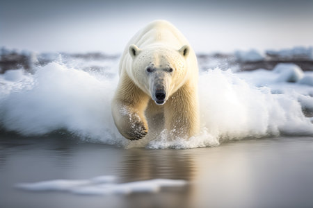 Portrait of a polar bear in natural habitat, generative aiの素材
