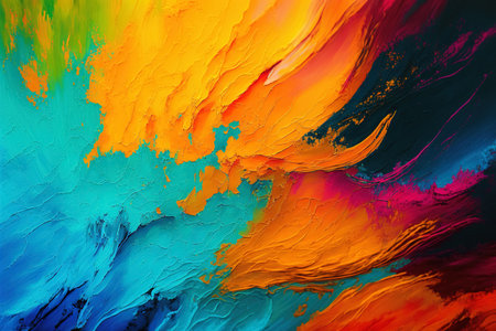 Abstractions background with spilled and mixed paint in different colors, generative aiの素材