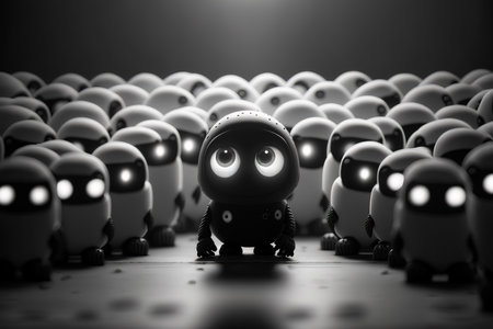 A group of cute robots ready to go, generative aiの素材