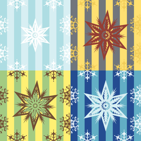snowflakes seamless patterns (Four color variants)のイラスト素材