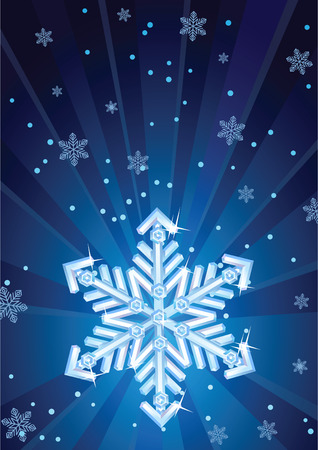 vector illustration - crystal snowflakeのイラスト素材