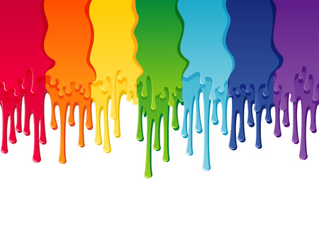 Vector illustration - rainbow paint borderのイラスト素材