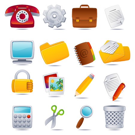 Vector illustration - office icon setのイラスト素材