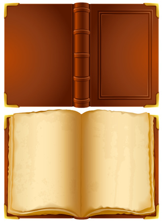 Vector illustration - open old bookのイラスト素材