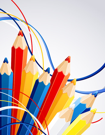  illustration - background with color pencilsのイラスト素材