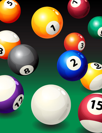 illustration - background with pool ballsのイラスト素材