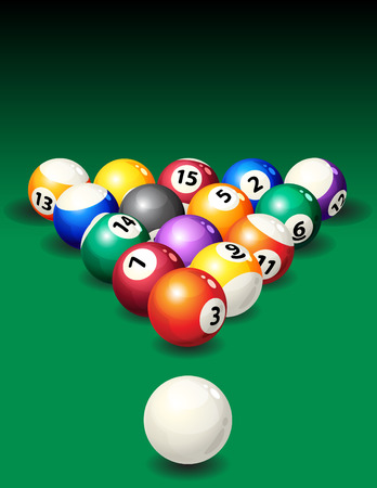   illustration - background with pool ballsのイラスト素材