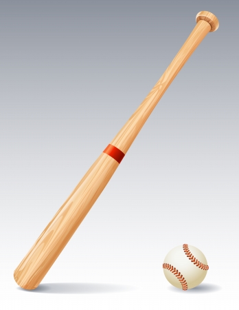 Vector illustration - Baseball bat and ballのイラスト素材