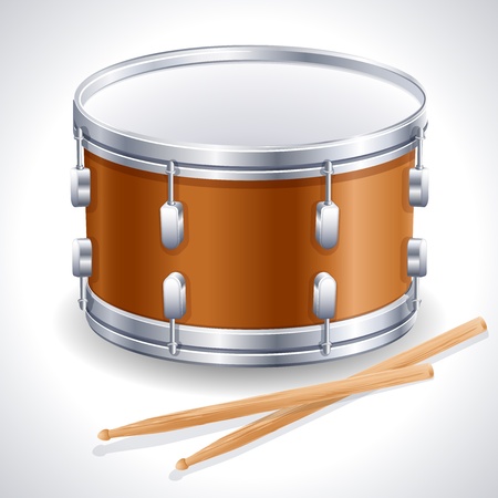 drum and drumsticksのイラスト素材