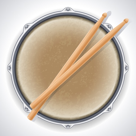 drum and drumsticksのイラスト素材