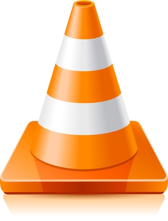 Vector illustration - traffic cone on a white backgroundのイラスト素材