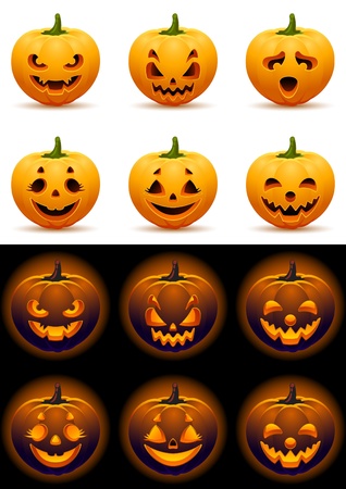 Vector illustration - Halloween pumpkins icon setのイラスト素材