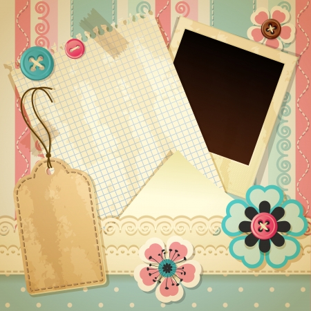 Vector illustration - vintage scrapbook background, eps10のイラスト素材