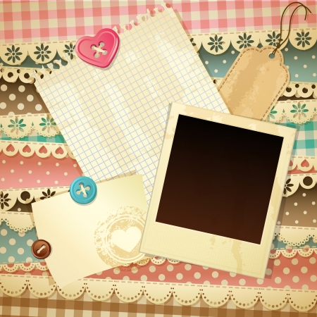 Vector illustration - vintage scrapbook background, eps10のイラスト素材