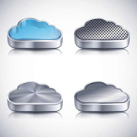 Vector illustration - cloud icon set, EPS 10, RGB Use transparency and blend modesのイラスト素材