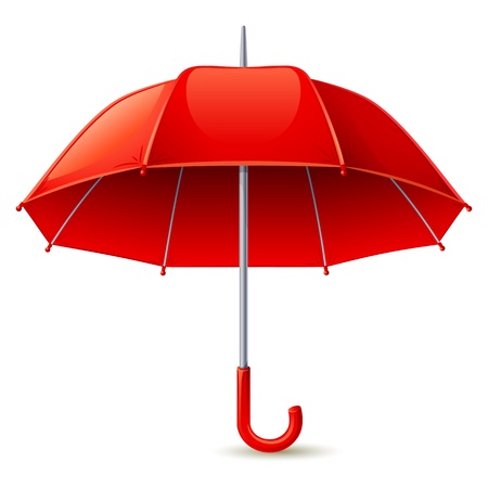 Vector illustration - red umbrella on whiteのイラスト素材