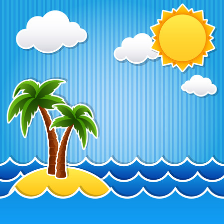 illustration of Tropical island scrapbook backgroundのイラスト素材