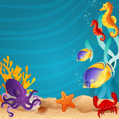 illustration of Sea bottom backgroundのイラスト素材