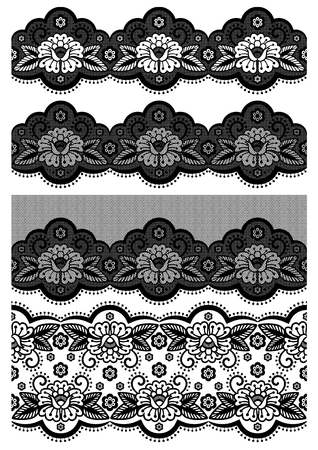 Vector illustration - set of seamless lace ribbonのイラスト素材