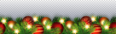 Vector illustration - Christmas seamless garland with christmas ornament. EPS10のイラスト素材