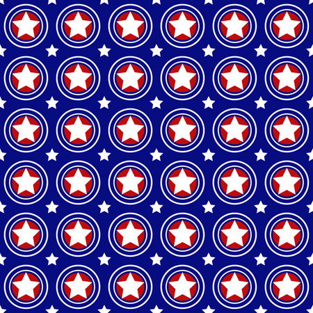 Seamless pattern with stars on blue background. Vector illustration.の写真素材
