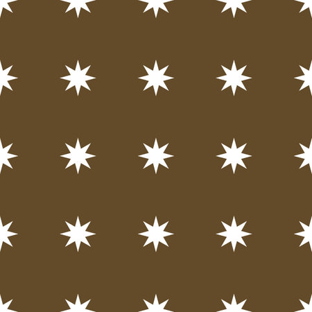 Seamless pattern with white stars on brown background.の写真素材