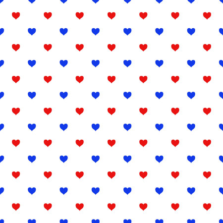 Seamless pattern with hearts on white background. Vector illustration.