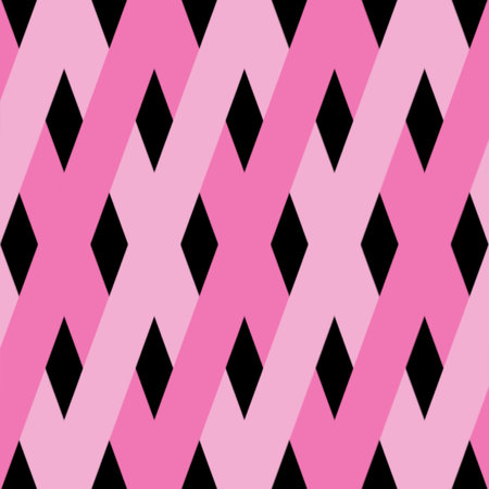 Seamless pattern with rhombuses in pink and black colorsの写真素材