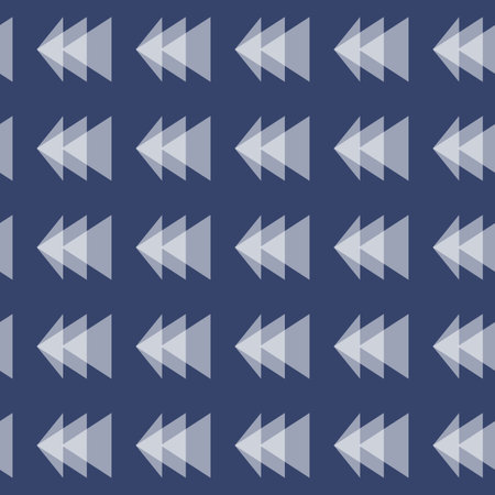 Seamless pattern with white arrows on blue background. Vector illustration.の写真素材