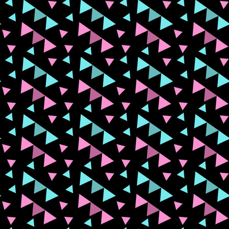 Seamless pattern with triangles. Abstract geometric background in 80s style.