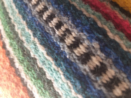 Knitted wool texture background. Close up of woolen yarn.