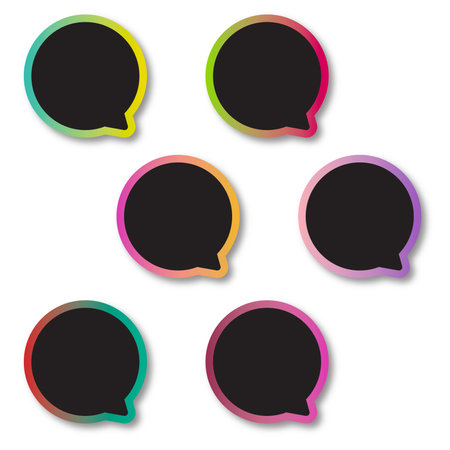 Set of multicolored speech bubbles on white background. Vector illustration.の写真素材