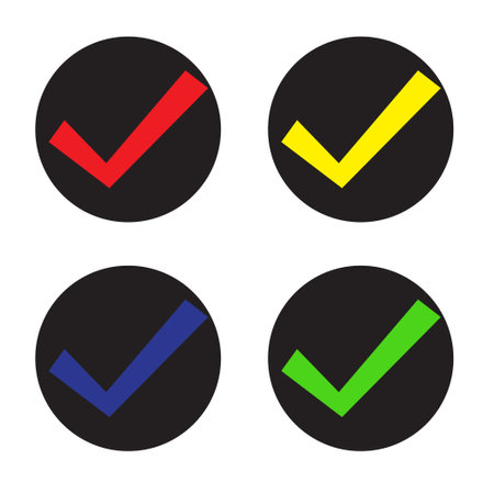 Check mark icons set on white background. Vector illustration. Eps 10.の写真素材
